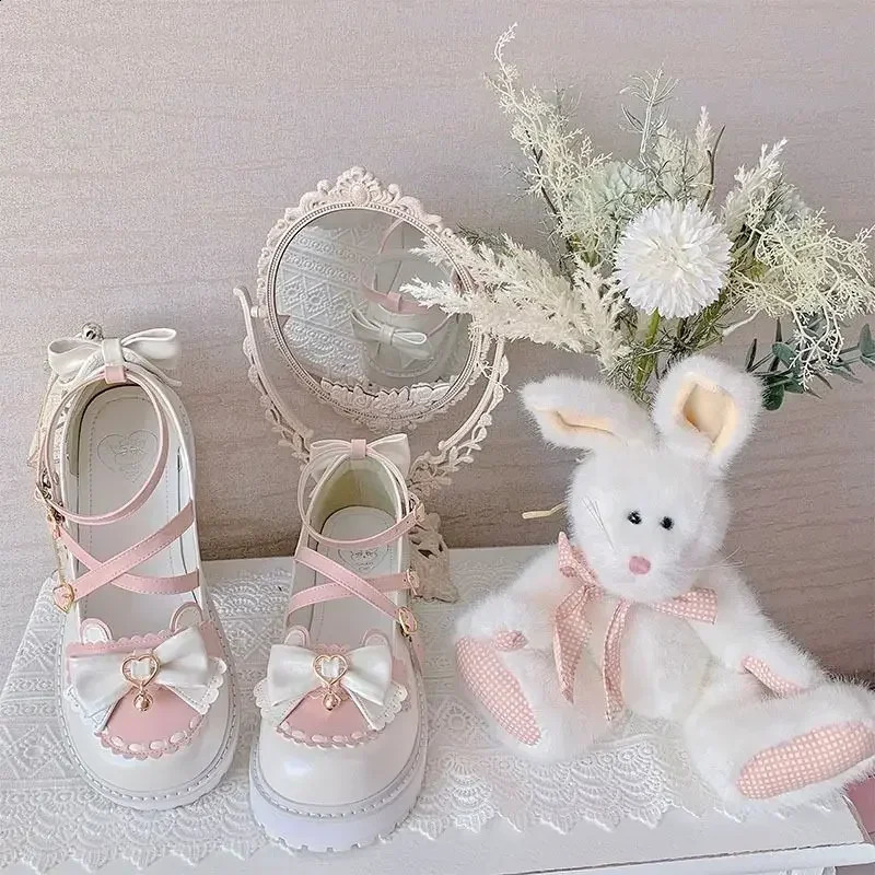 Ankle Buckle Strap Sweet Sandal Japanese Style Bow Kawaii Chic Round Toe Shoes Summer College Cute 250118