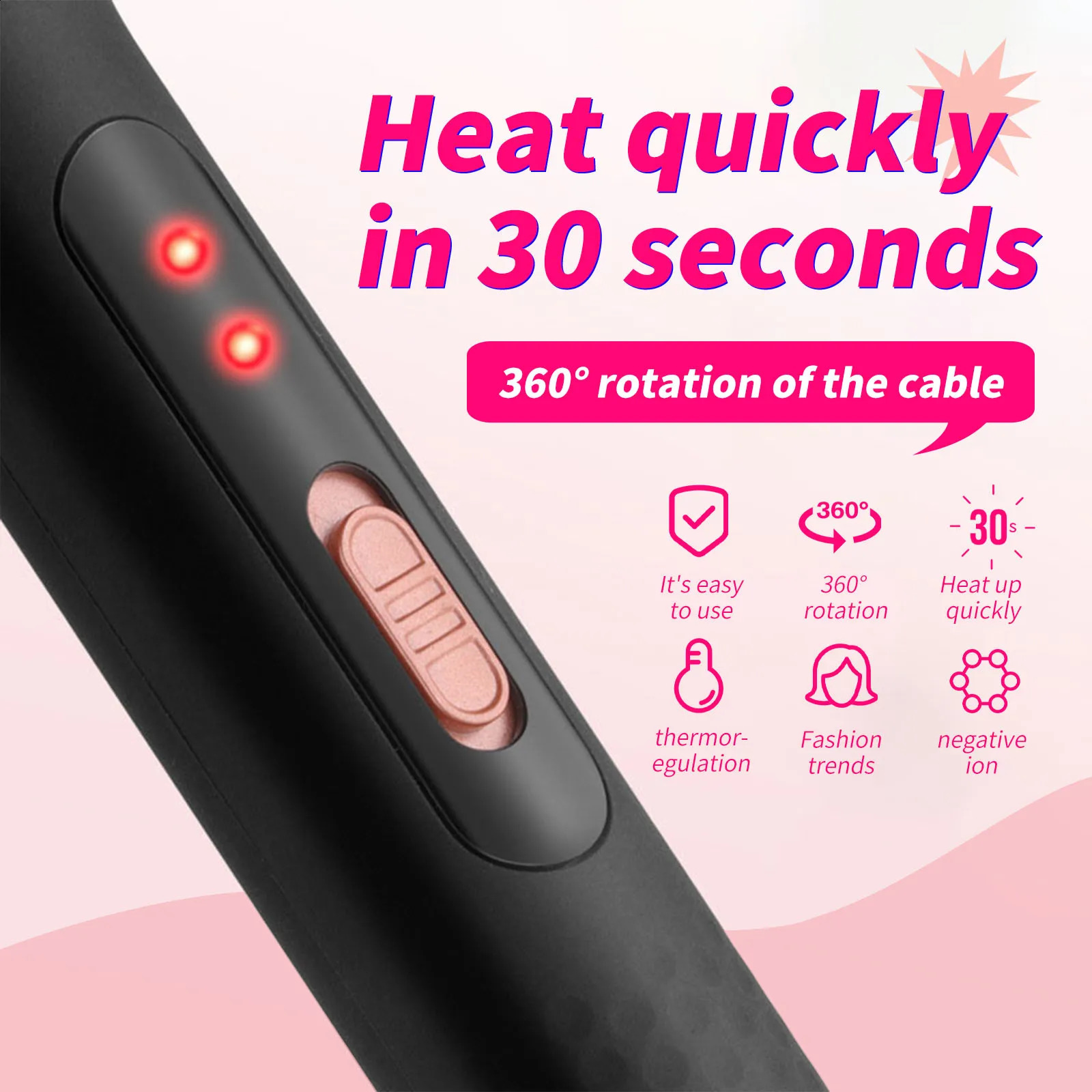 4-in-1 Curling Iron with Curling Brush Professional Hair Curler 9-32MM Hair StraightenerFast Heating Hair Styling Appliances 250206