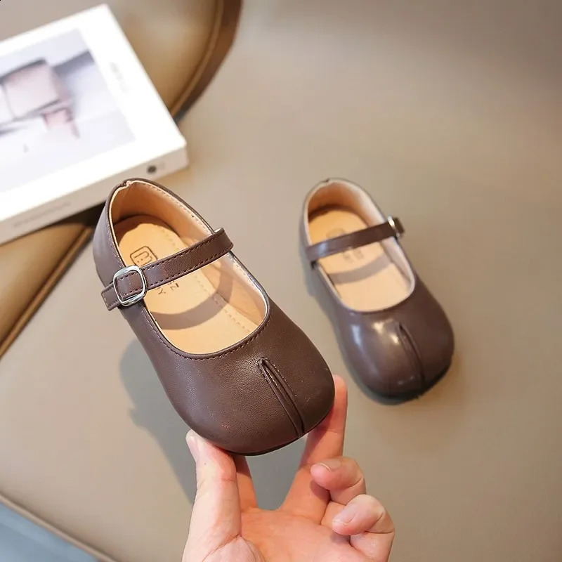 Childrens Leather Shoes Sewing Shoes for Girls Mary Jane Square Toe Princess Shoes Spring Autumn Kids Flats Baby 400R 250206