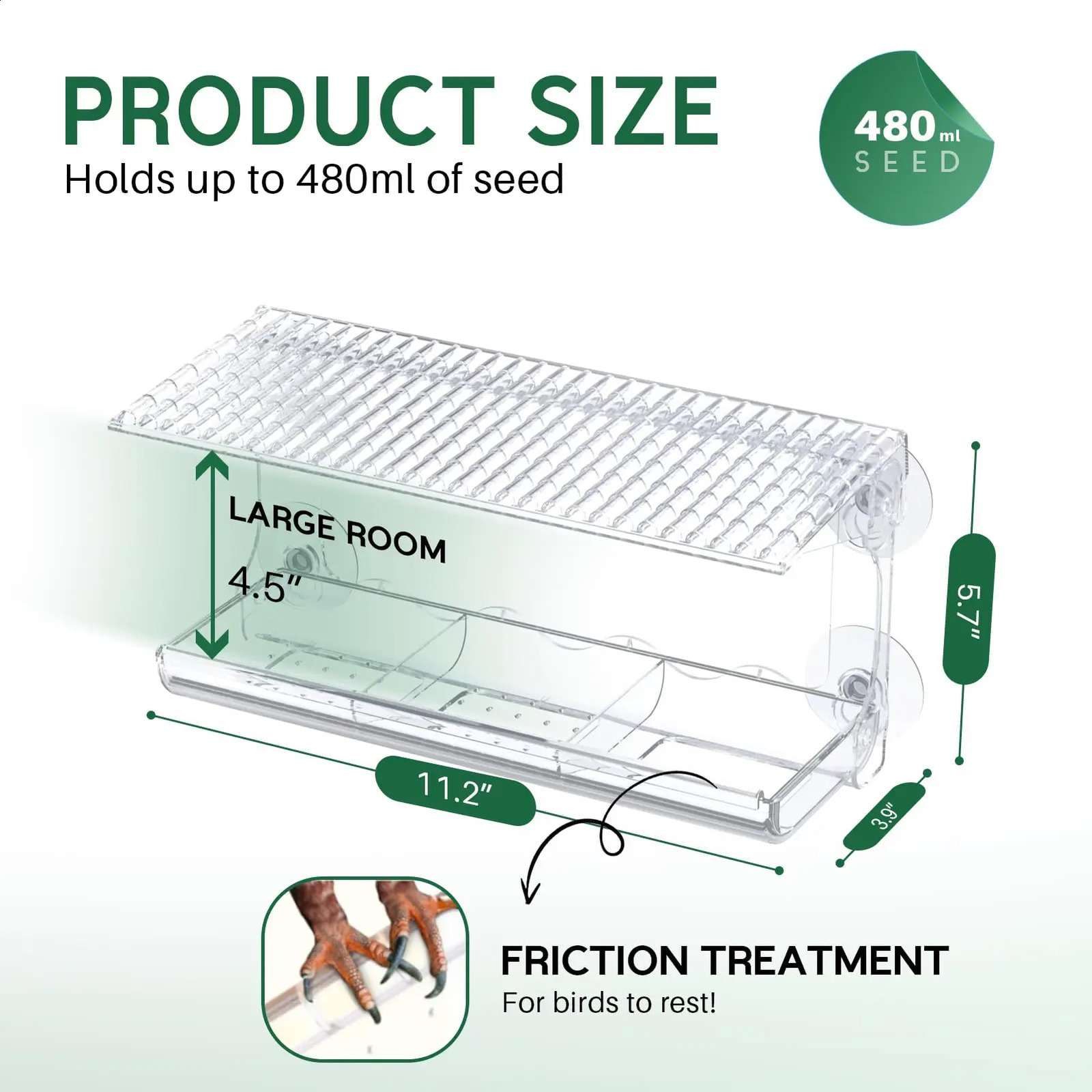 Clear Window Viewing Bird Feeder for Outside Transparent Bird House Outdoor Bird Feeders Wild Bird Watching Gift Garden Decor 250121