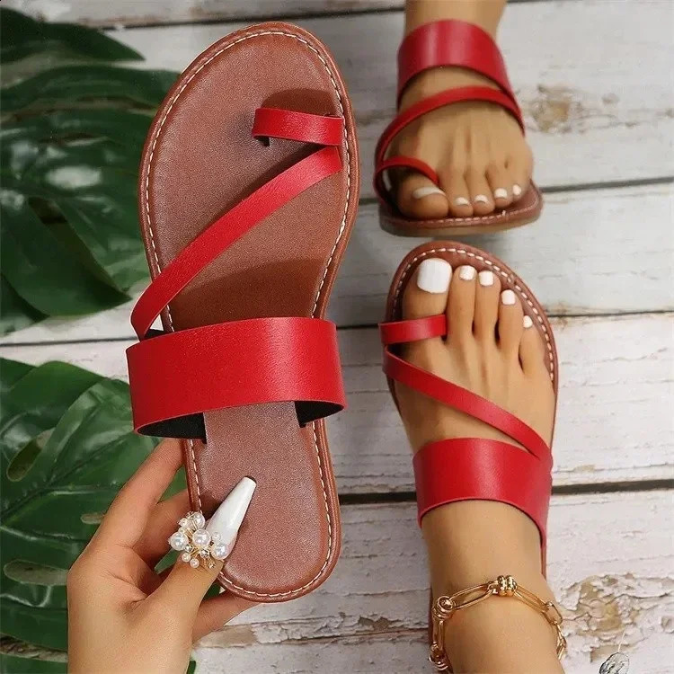 Women Minimalist Thong Sandals Fashion Flat Summer Outdoor Beach Vacation Leisure Woman Shoes 250219