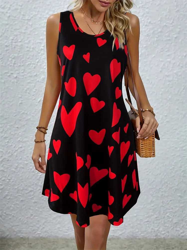2024 Summer Printed Dresses Womens Boho Daywear Fashion Sveless Holiday Gowns Casual O Neck Party Vests Plus Size DressesXJ2500207