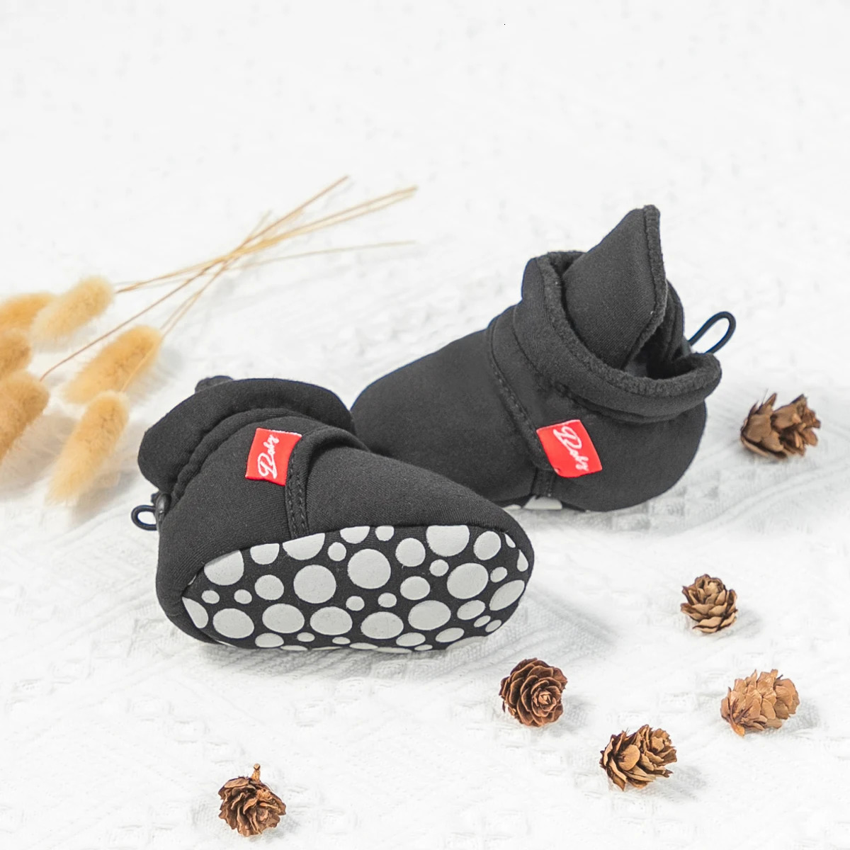 Winter Baby Boy Girl Socks Booties Fluff Soft Elastic Cord First Walkers Antislip Indoor Warm born Shoes Moccasin 250115