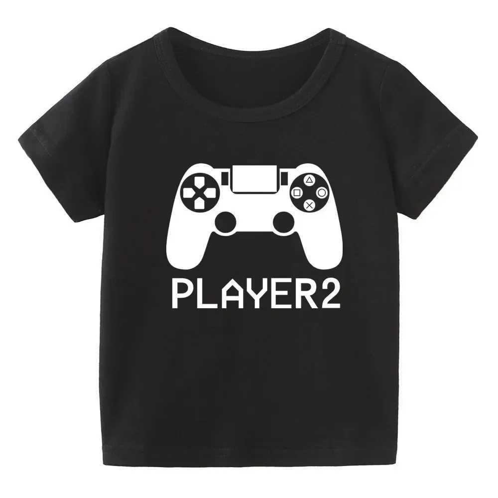 Player 1/2/3 Funny Father Son Family Look Tshirt Summer Short Sleeve T-Shirt for Daddy Baby Bodysuit Family Matching Clothes W250207