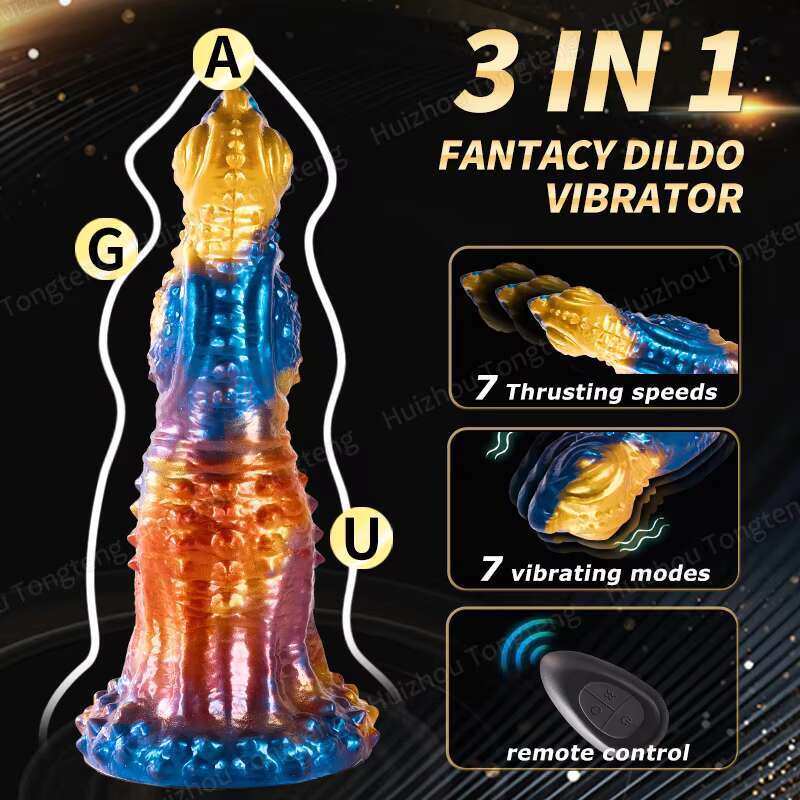 7 Mode Thrusting Huge Thick Anal Vibrator Remote Control Birds Monster Dildo Suction Cup Sex Toys For Women