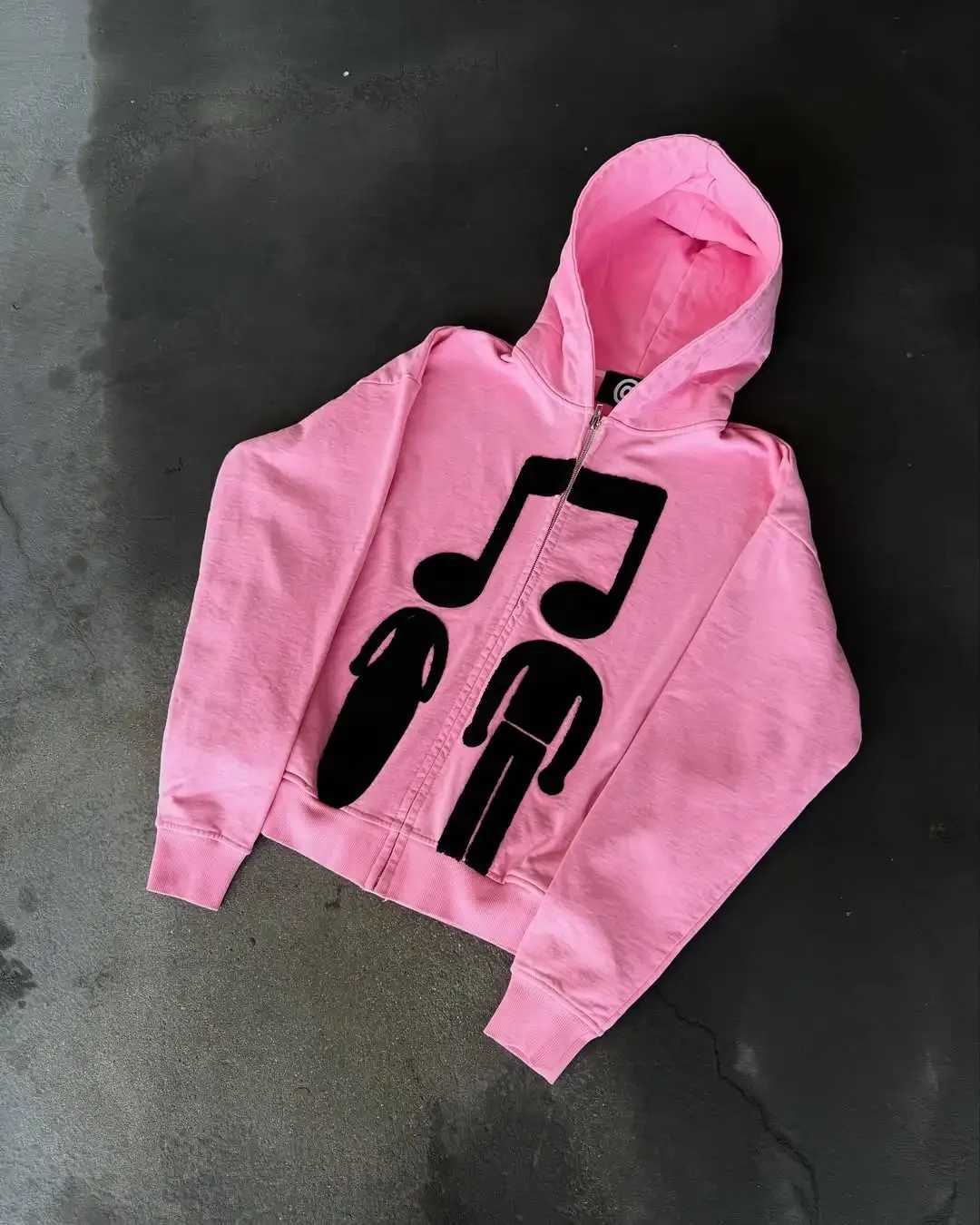 Gothic Harajuku Fashion Printed Zipper Hoodie Autumn/Winter Personalized Hip Hop Long Sleeve Y2k Jacket Loose Hooded Sweatshirt W250207