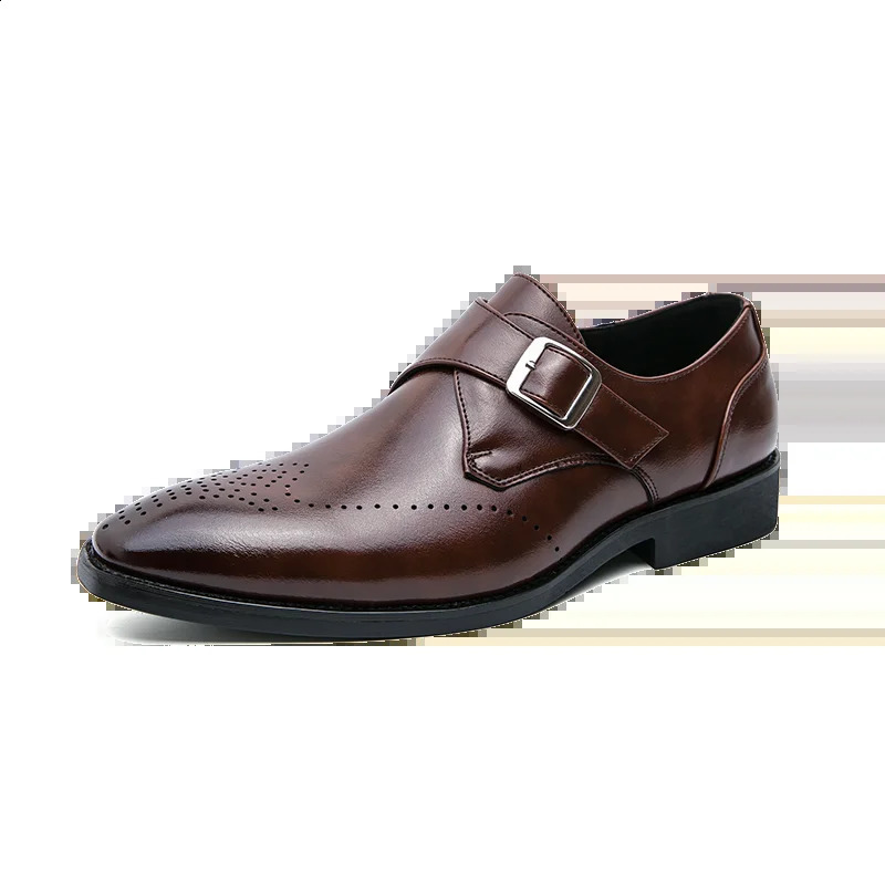 High End Leather Increased Height British Shoes Elegant Mens Brogue Shoes Fashionable Mens Wedding Formal Shoes 250206