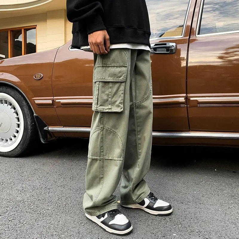 High Street Chaopai Casual Multiple Pockets Hip-hop Cargo Pants Man Fashion Autumn Youth Trend All-match Male Trousers 250206