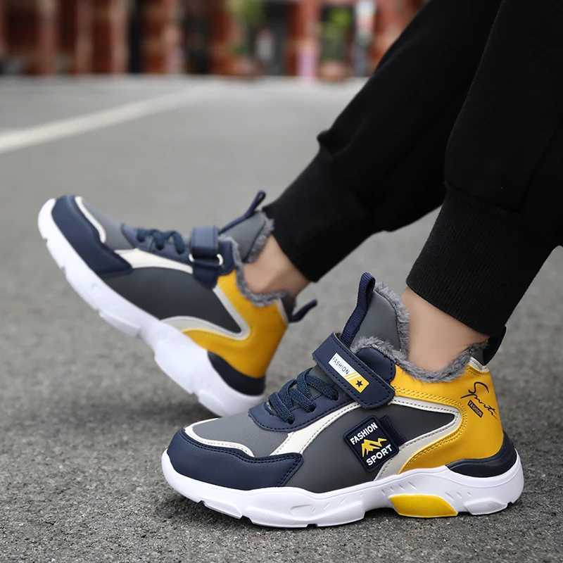 Hot Winter Sneakers For Boy Trendy 2023 Childrens Sneakers Comfort Fur Warm Casual Shoes Kids Running Sneakers sneakers boy W250207