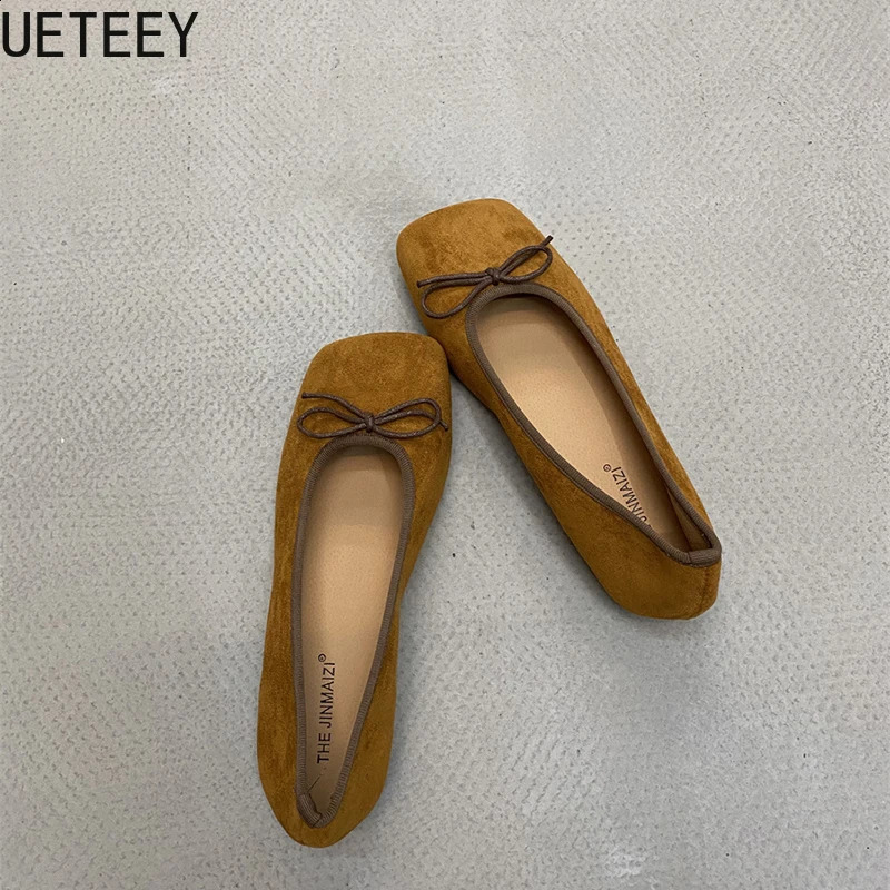 er Spring Square Toe Women Mary Jane Shoes Fashion Butterfly-knot Shoes Concise Soft Sole Dress Street Style Shoes 250206