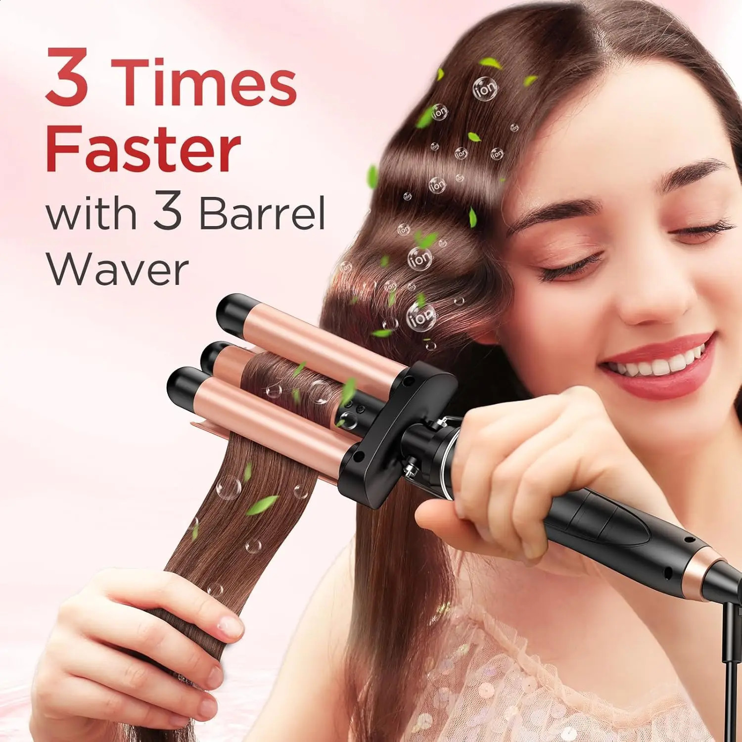 OPE PRO 5 in 1 Curling Iron Curling Wand Curling Iron Set with A Thermal Brush A 3-Barrel Hair Crimper Iron 3 Ceramic Cur 250206