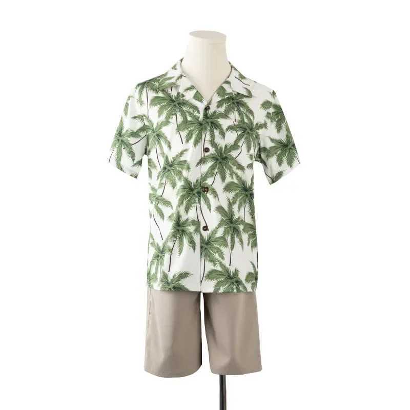 Vacation parents childrens summer clothing for the whole family beach clothing for mom dad daughter son matching set holiday womens clothing W250207