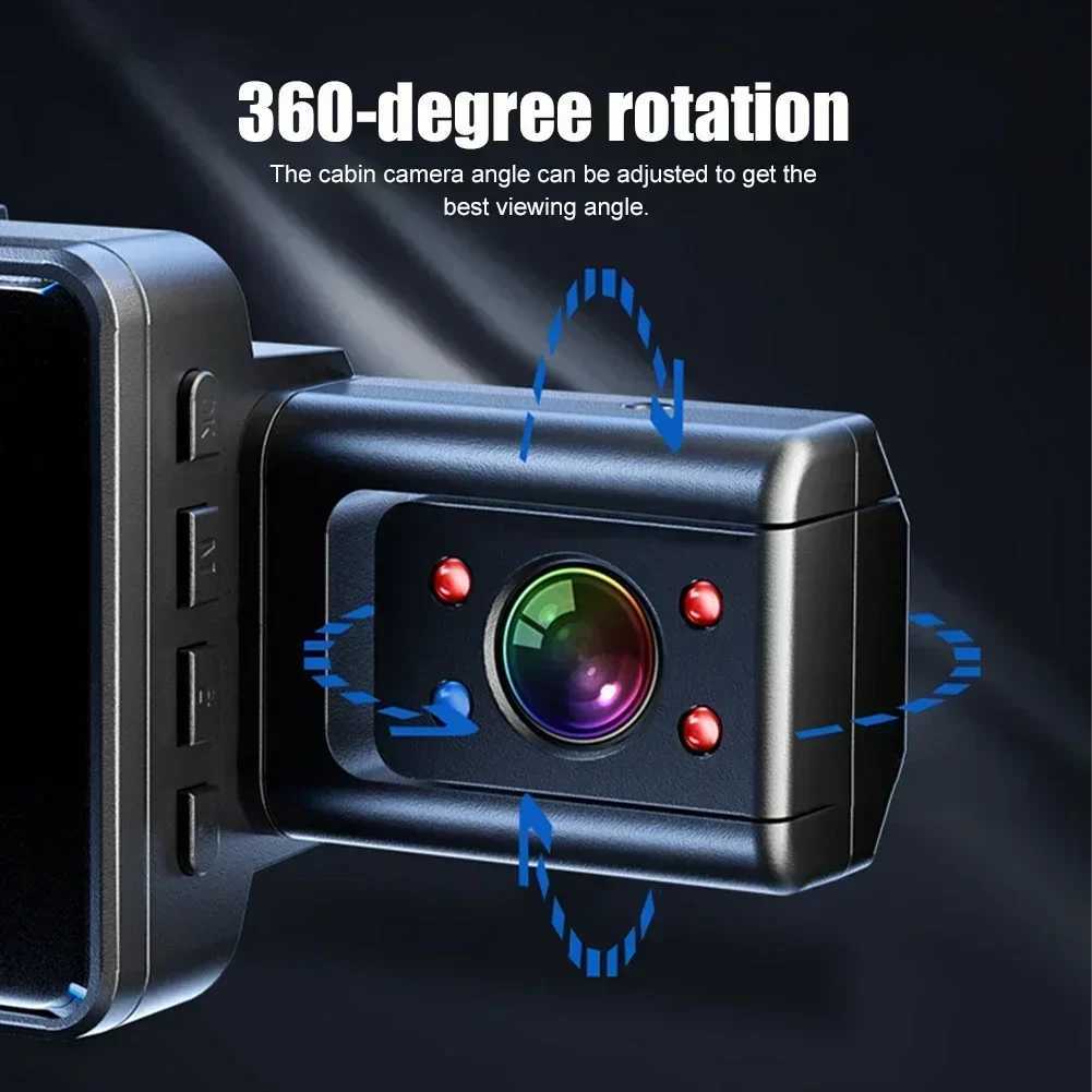 Car DVRs 3 Lens Dash Cam 3 inch Screen 170 DVR Dash 1080P HD Camera Car Driving Recorder Night Vision Cycle Video Drive Recorders car dvr H250206