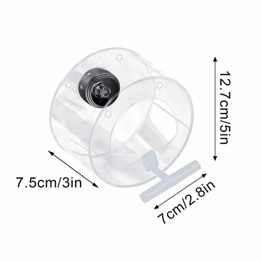 Smart Feeding House Acrylic with Camera Home Pet Bird Feeder Transparent 1080P HD Easy Installation for Outdoor Garden 250207