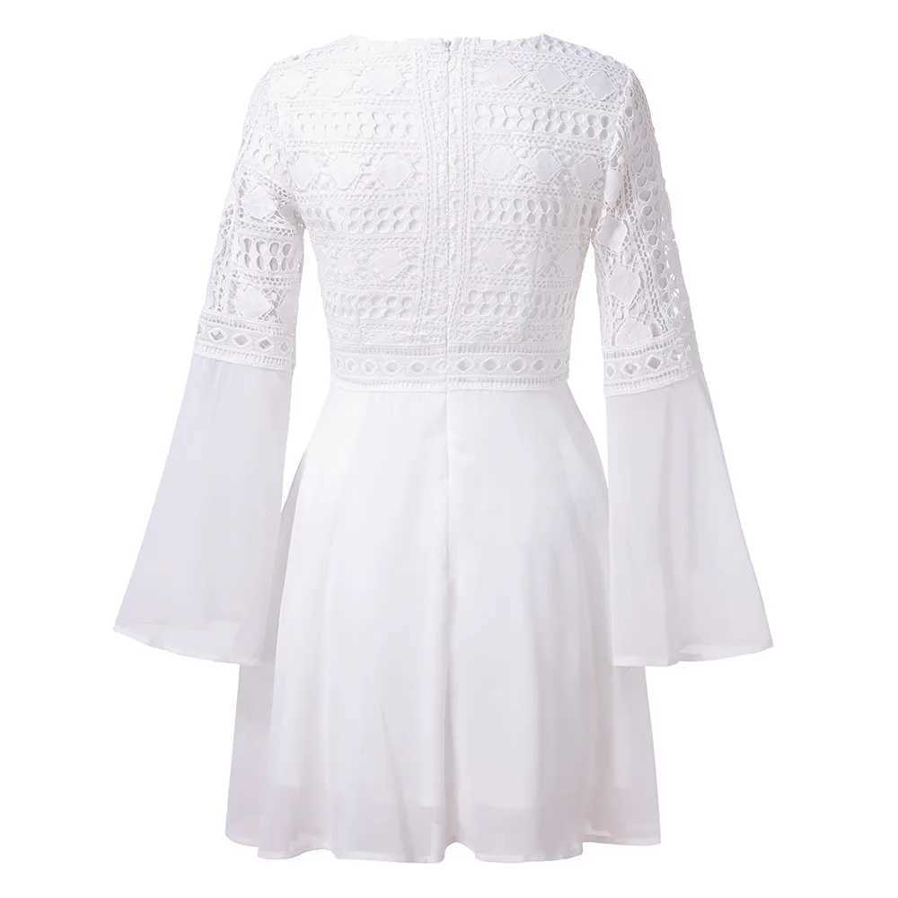 Women Lace Eleagnt Dresses Summer 2023 Casual Boho Beach Dresses Long Sve Bodycon Cocktail Party Pencil Fall DressXJ2500207