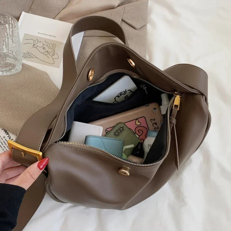 Crossbody Bags for Women Large Capacity y Handbags Solid Soft Shoulder Female Casual Travel Hobos Bag Vintage Sac 250206