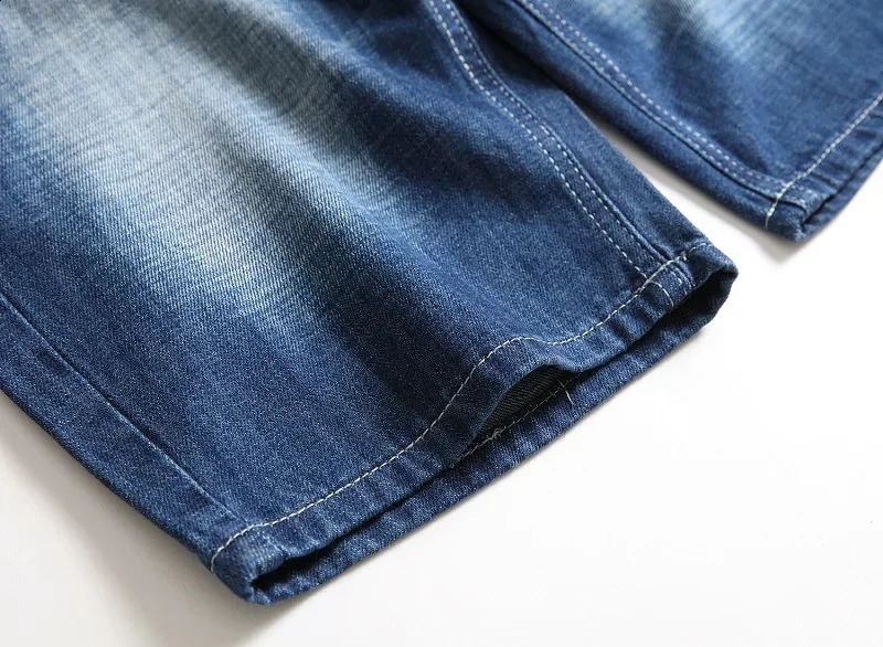 Men Shorts Jeans Denim Pants Mid Length Pant Hole Splice Simple Pockets Regular High Waist Casual Straight Trousers Autumn 250120