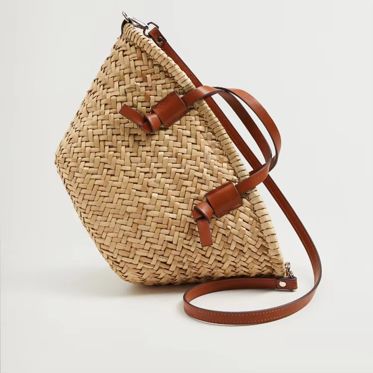 Casual Wicker Woven Basket Bags Rattan Women Handbags Handmade Summer Beach Straw Tote Designer Shoulder Crossbody Bag Straw Casual