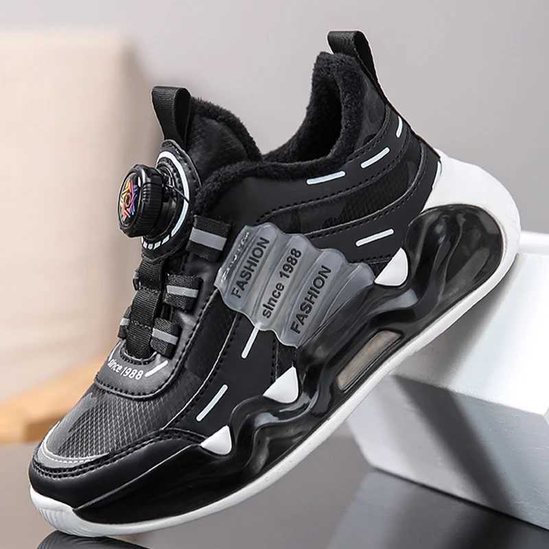 Kids Sneakers Outdoor Sports Comfortable Casual Footwear Fashion Rotating Buckle Wear-resistant Running Shoes for Children W250207