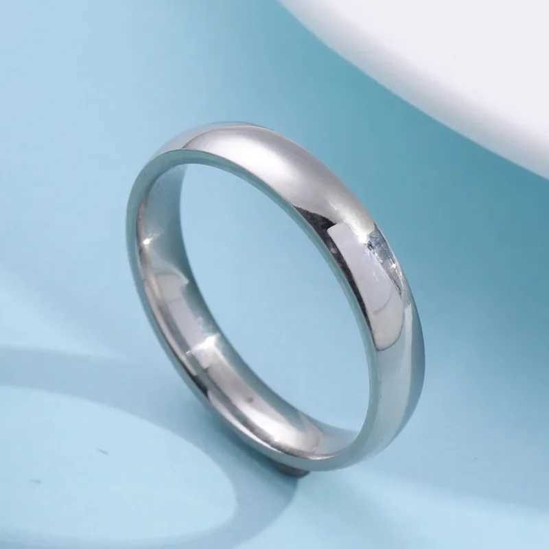 Classic 4mm Curved Stainless Steel Couple Ring Charm Men Women Titanium Steel Rings Best Party Gift Jewelry W250207