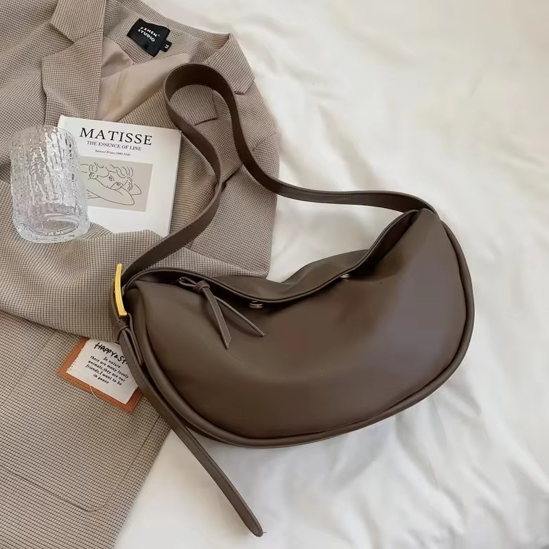 Crossbody For Women Large Capacity Handbags Solid Soft Shoulder Bags Female Casual Travel Hobos Bag Vintage Sac New PVC Gender Neutral