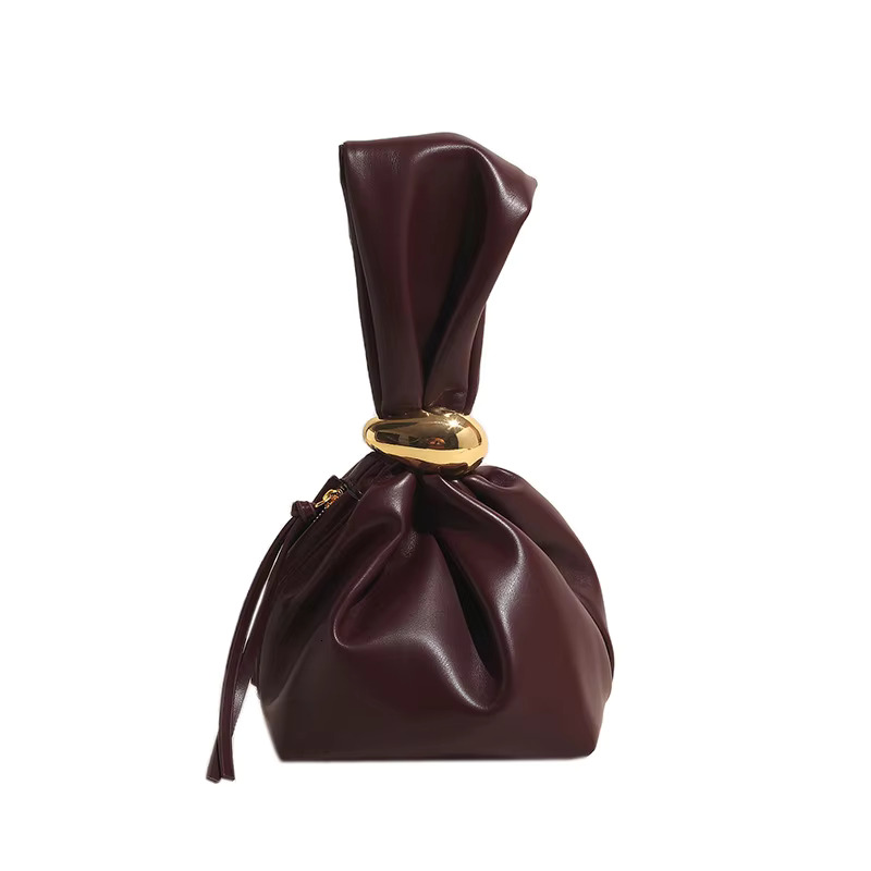 Personalized Soft PU Leather Clutch Bag Designer Women Pleated Bucket Pouch Temperament Side Zipper Party Evening Bags PU Cartoon