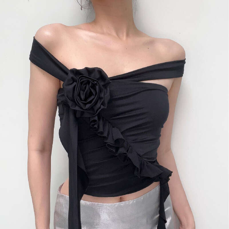 Spring European and American women's spicy girl design sense three-dimensional wer multi wearing method slim fit back vest new casual versatile f