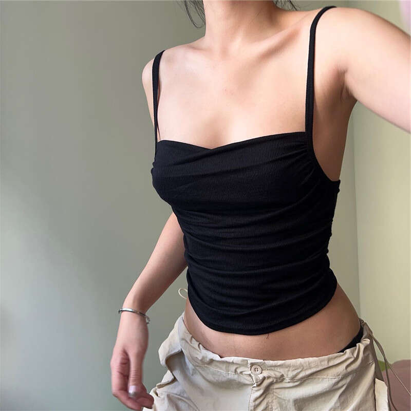European and American Spring Hot Products Fashionable, Sexy, Pure Desire Style Short Slim fit Sleeveless Strap Top 2025 Versatile New Trendy Clothing 