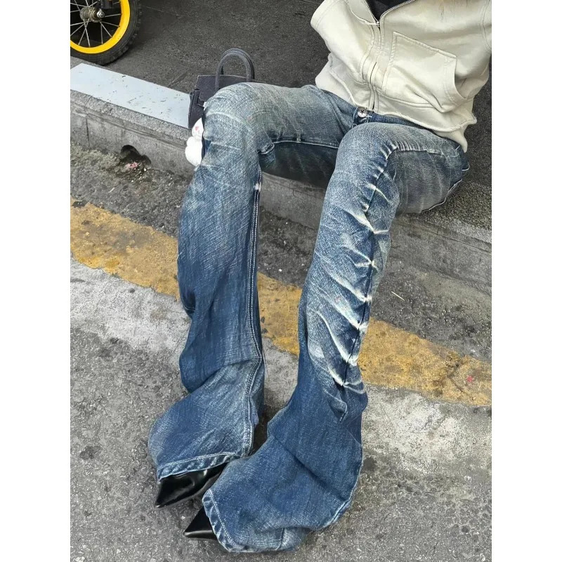 Gothic punk trend irregular n straight highquality jeans for women American style 2025 Spring Festival versatile pants 250121
