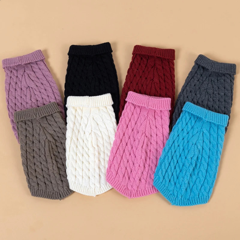Puppy Dog Sweaters Knitted Pet Clothes for Small Medium Dogs Winter Warm Pet Turtleneck Chihuahua Soft Sweater Yorkshire Coat 250206
