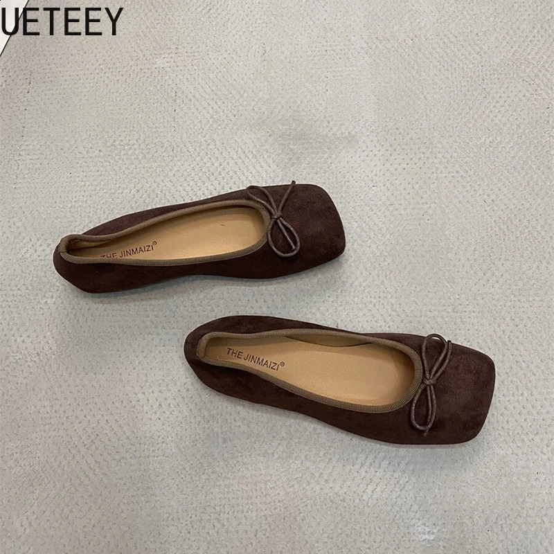 er Spring Square Toe Women Mary Jane Shoes Fashion Butterfly-knot Shoes Concise Soft Sole Dress Street Style Shoes 250206