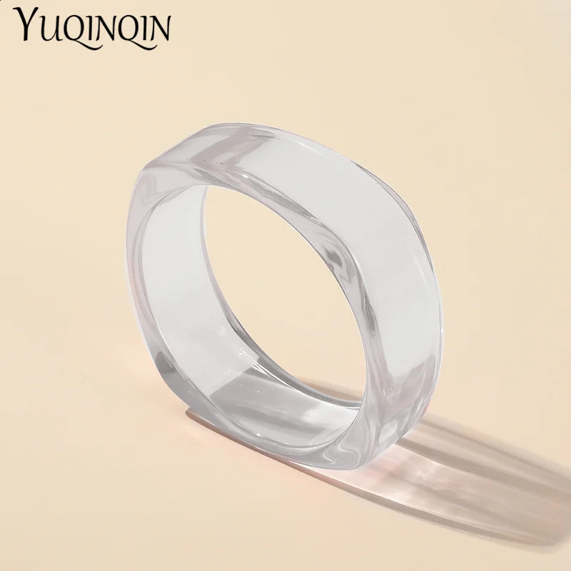 Trendy Transparent Acrylic Bracelet Bangle for Women Resin Party Bracelets Bangles with er Charms Jewelry Gifts 250206