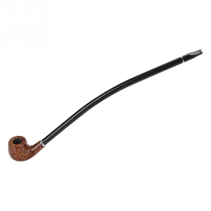 40.5cm Natural Wood Long Cigarette Holder Exquisite Brown Handle Wooden Tobacco Cigarettes Smoke Pipe with Box Wood Pipe Y250207