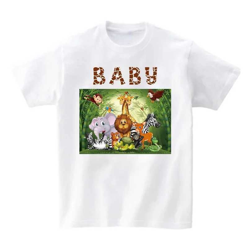 Family Outfits Mommy and Daughter Matching Clothes Zoo Animal Cartoon Family Party Shirt Set Children Toddler Shirts Mom Clothes W250207