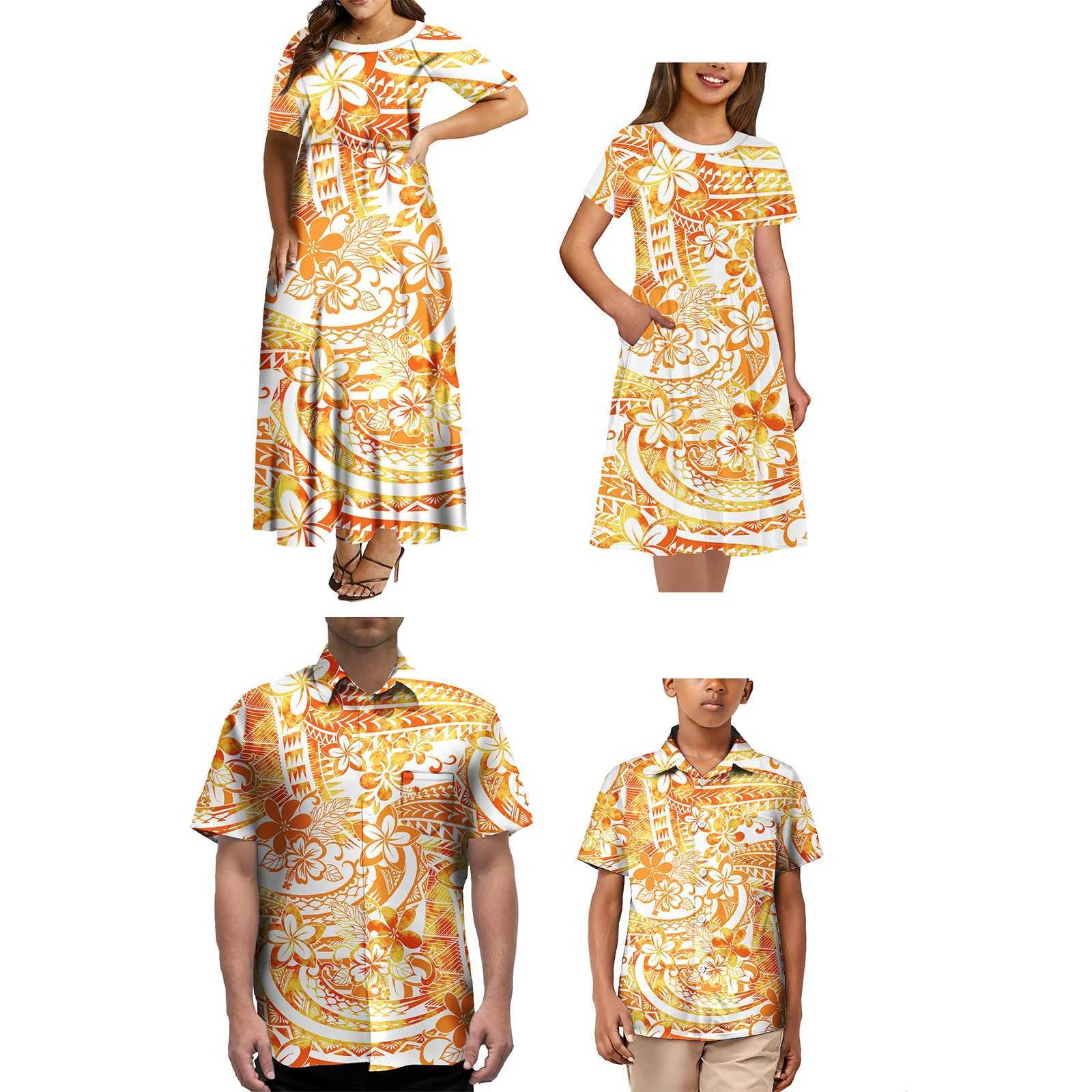 Mother Daughter Matching Clothing Island Dress Family Polynesian Tribal Print CUSTOM Matching Outfits For Family W250207