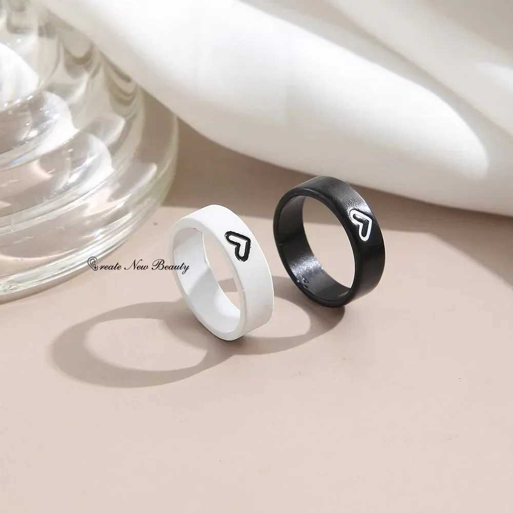 2PC Love Match Anniversary Couple Items Rings Fashion Women Valentines Day Engagement Fashion Jewelry Romantic Gifts W250207