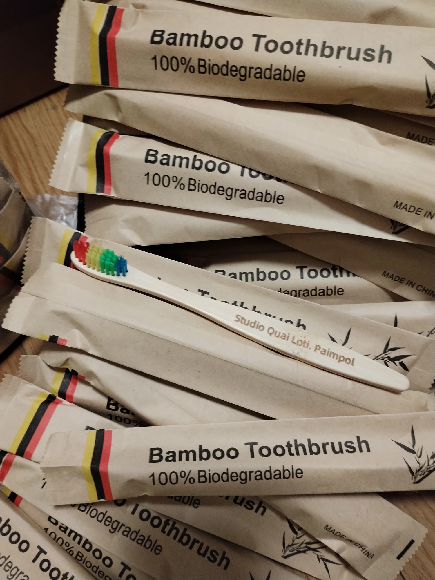 50/100Pcs Customisable Soft Bristle Bamboo Toothbrush Eco Friendly Wood Tooth Brushes Traveling Teeth Care Tools for Adults 250206