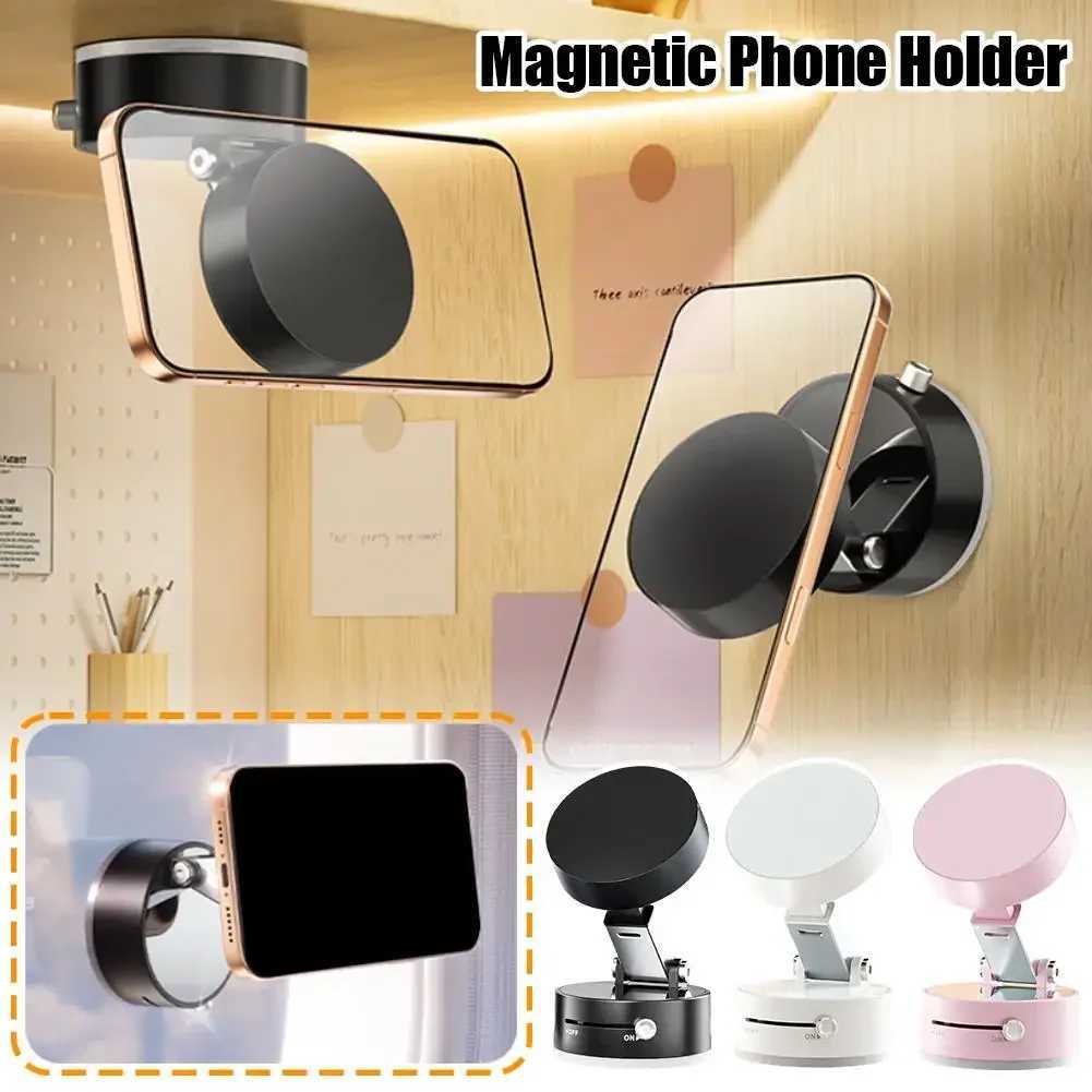 Cell Phone Mounts Holders Vacuum Magnetic Suction Cup Folding Swivel Stand 360 Rotation Universal Vacuum Swivel Stand Multi functional Car Phone Holde