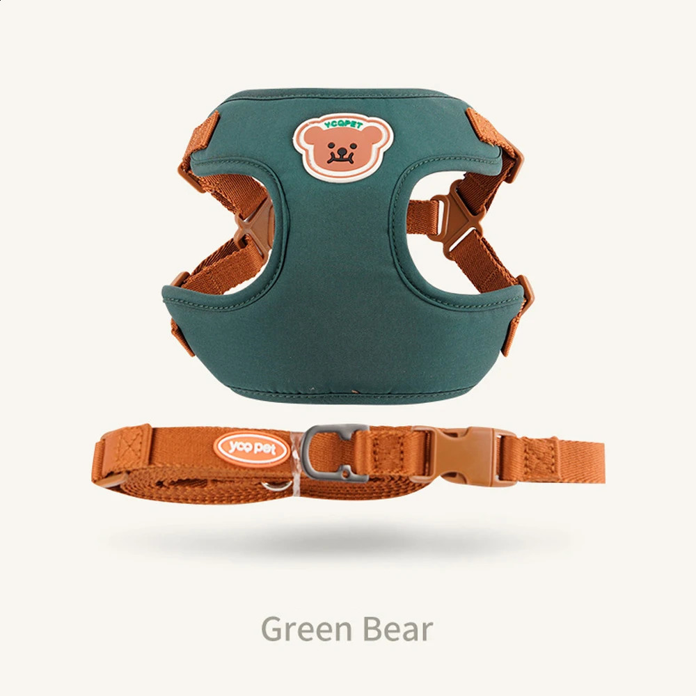 Cute Bear Pet Harness Leash Set Dog Vest Harness Strap Adjustable Breathable Harness for Puppy Cat Dog Supplies 250206