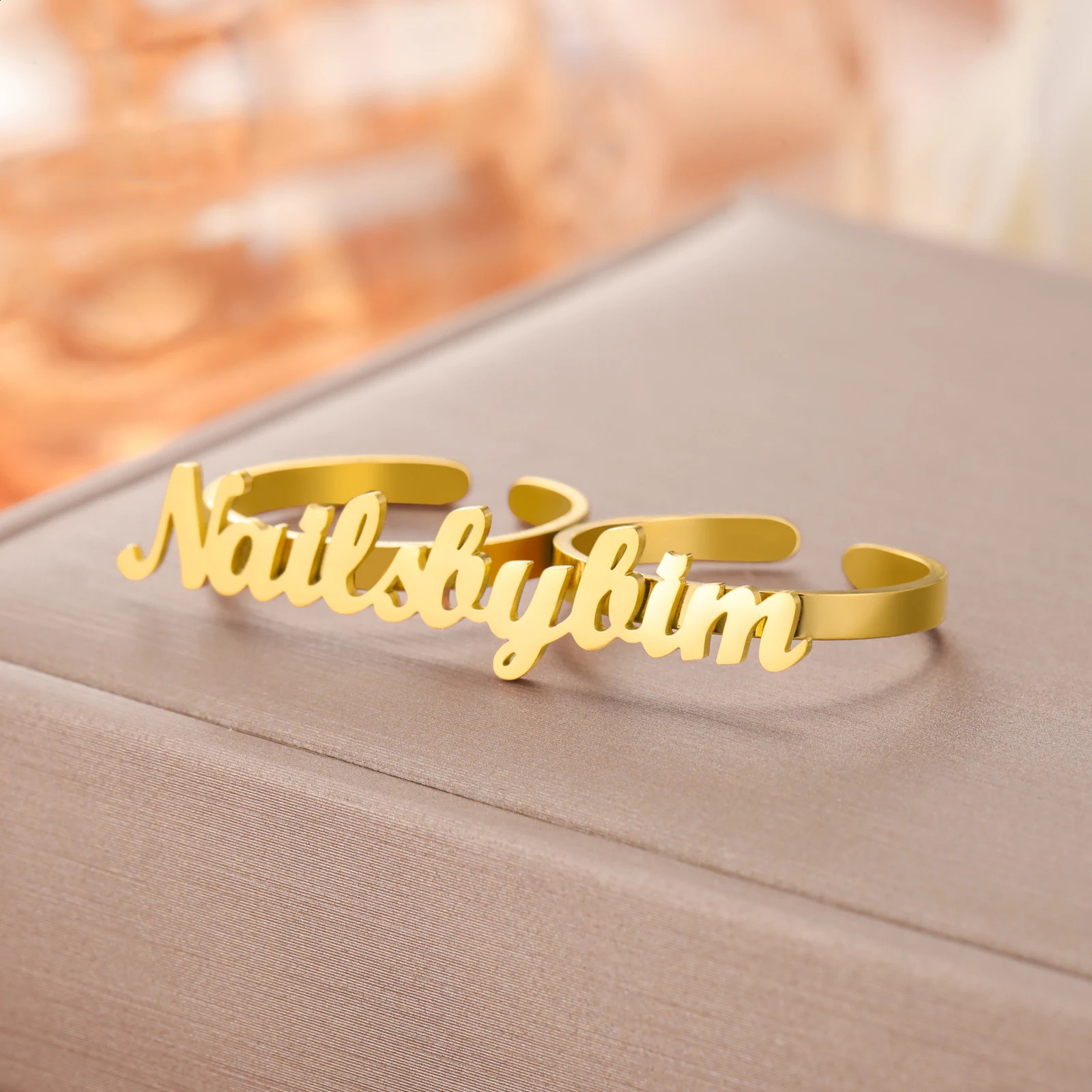 Lemegeton Custom Name Rings Women Men Stainless Steel Jewelry Personalized Couple Double Opening Ring Valentines Day Trend Gift 250206