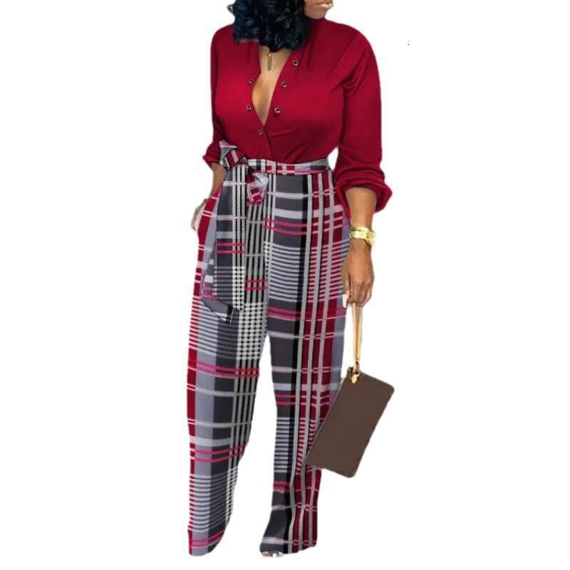 Women's loose plus size autumn/winter high waist straight leg jumpsuit European 2024 new casual fashion trend clothing