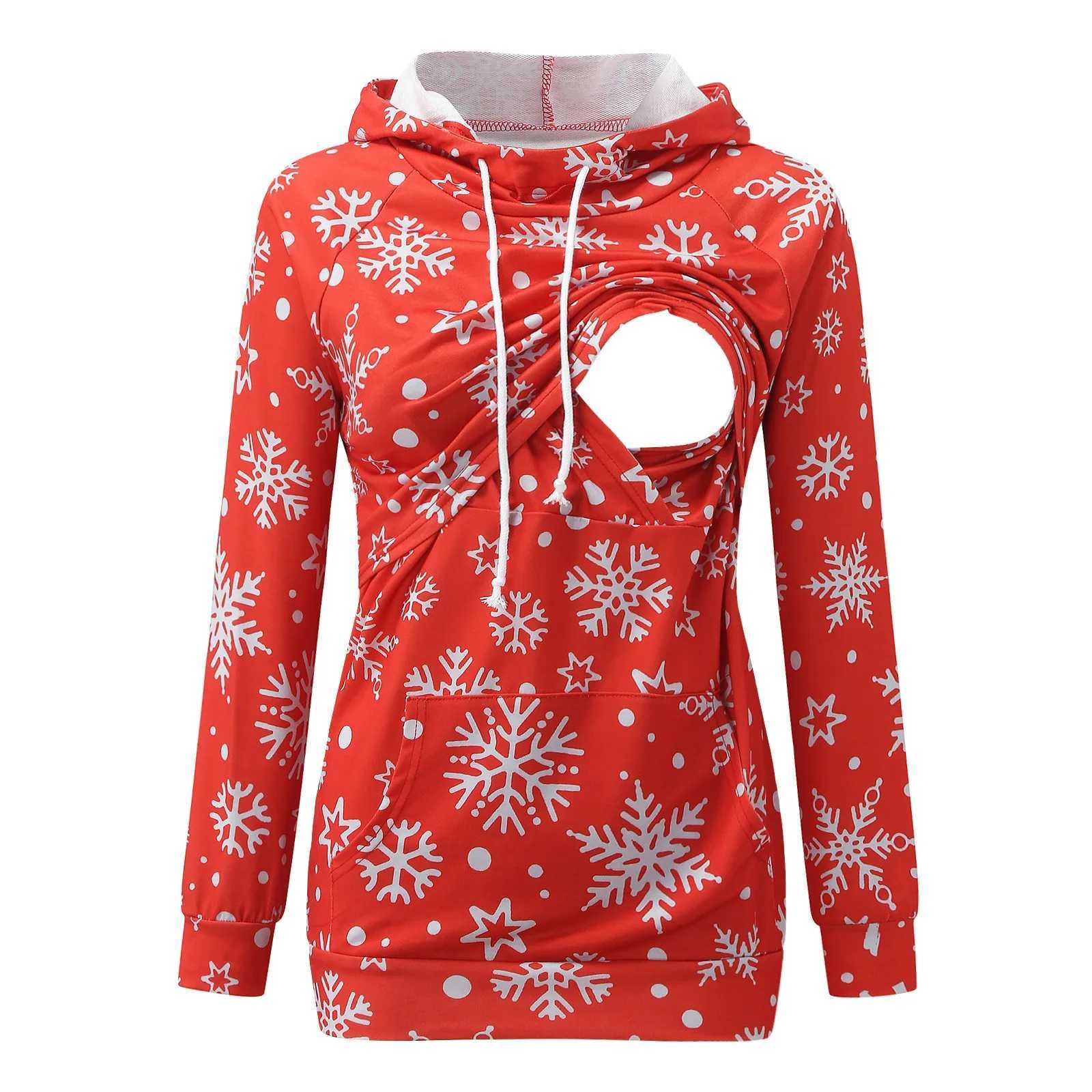 Womens Fleece Maternity Nursing Hoodie Sweatshirt Hoodies Long Sleeve Breastfeeding Pregnancy Top Kangaroo Pocket Clothes W250207