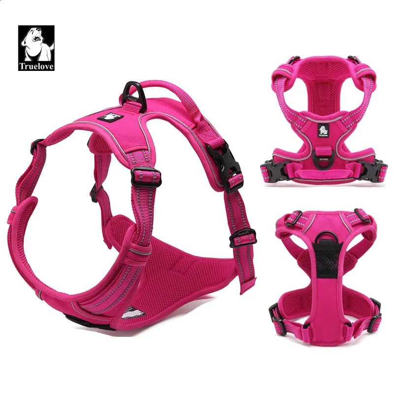 Truelove Pet Dog Harness Reflective High-Elasticity Sponge Padding Adjustable Safety Vehicular Lead Aluminum Alloy D-ringTLH5651 250206