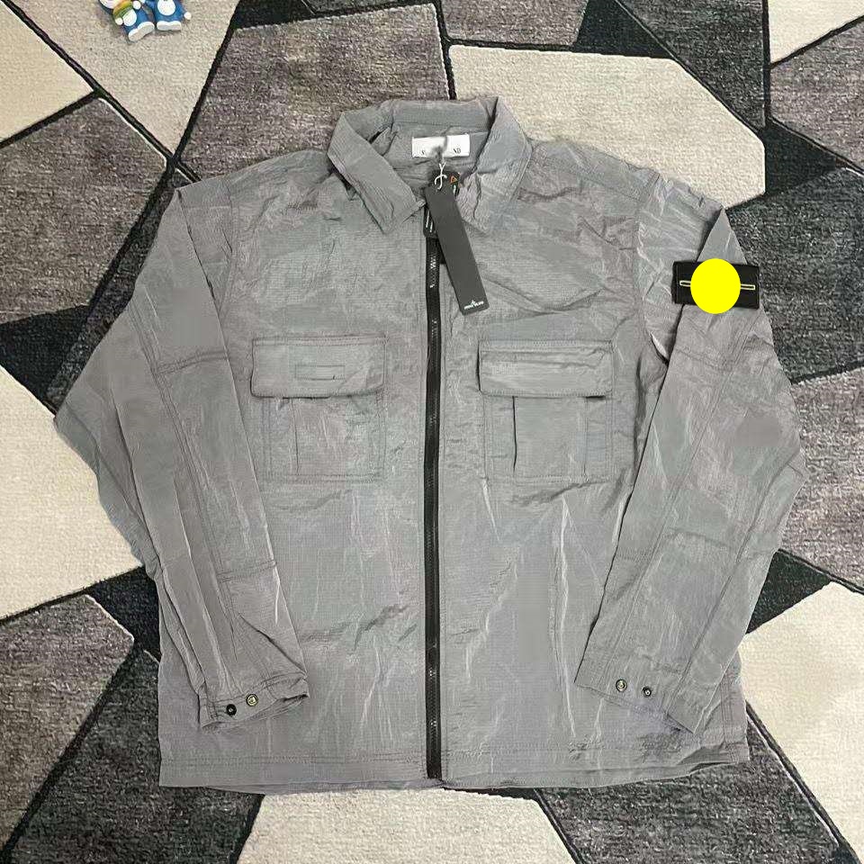 26SS Designer tops Badges Zipper Men's Nylon Lightning Fashionable Unisex Summer Activewear Breathable Quick-Dry Athletic Tops