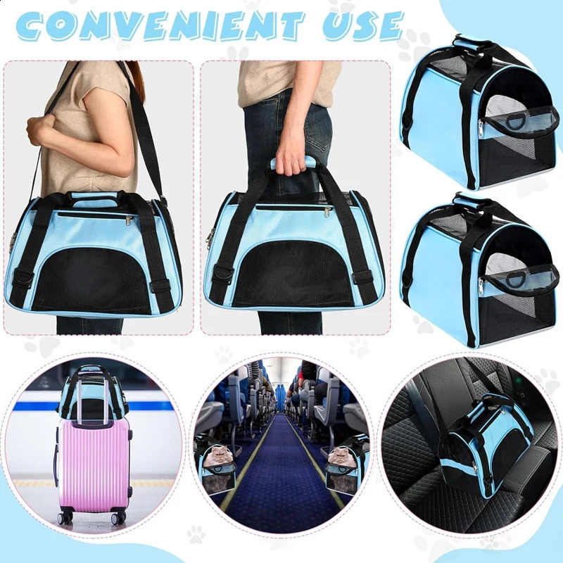 Cat Bags Portable Dog Bag Mesh Breathable Foldable Cats Bag Travel Breathable Transport Handbag 250206