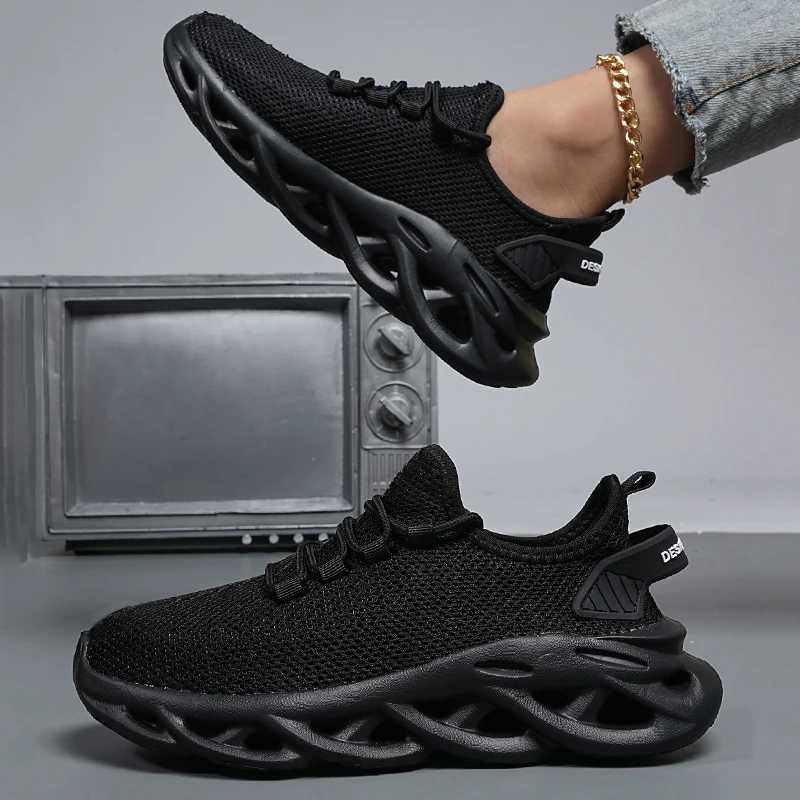 Men Sports Running Black Jogging Shoes Casual Sneakers Brown Outdoor Breathab Mesh Women Light Shock-absorption Black Tennis W250207