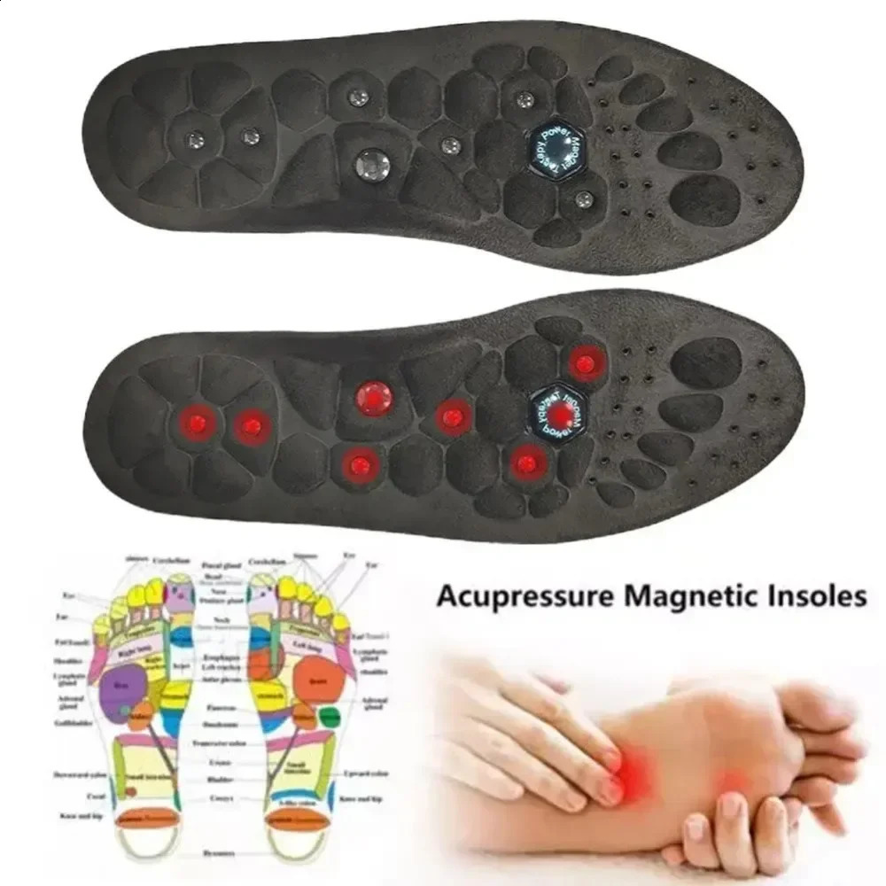 Magnetic Massage Insoles For Foot Acupressure Therapy Soft Akusoli Insoles Running Sports Shock-absorbing Magnetic Insoles 250120