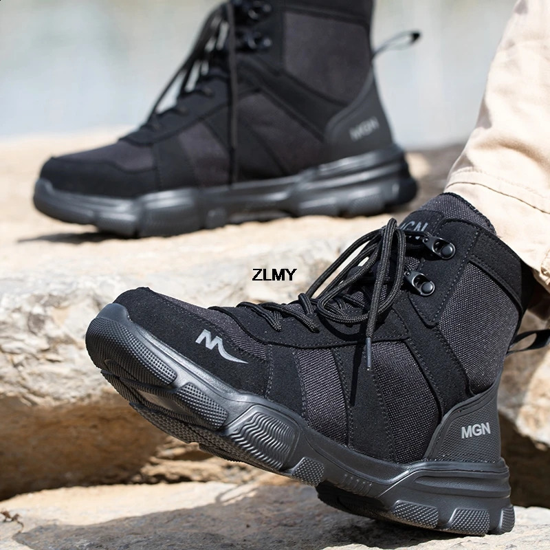 High Top Men Steel Toe Shoes Puncture Proof Protective Work Safety Boots Man Women Lightweight Industrial Work Shoes Plus Size 250120