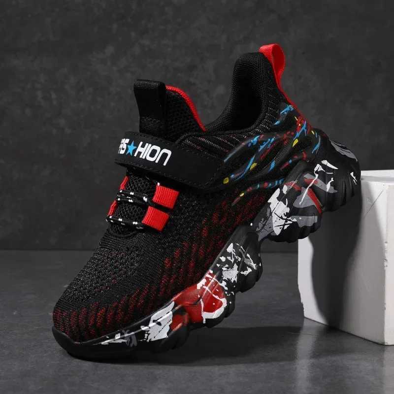 2023 Fashion Kids Shoes Boys Sneakers Knit Comfortable Children Casual Sneakers 6 To 12 Years Sports Tennis Shoes for BoyXJ250207