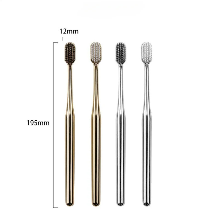 Soft Toothbrush Men Women Adult Tooth Brush Gold Silver Dental Brushes Elegance Gentle Toothbrushes Drop 250206